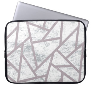 Pale grey mosaic pattern laptop sleeve