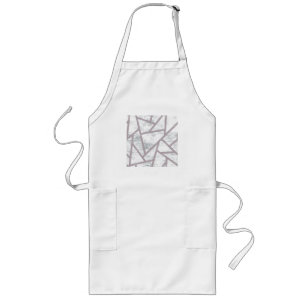 Pale grey mosaic pattern long apron