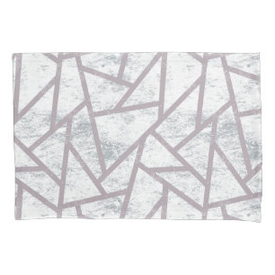 Pale grey mosaic pattern pillowcase