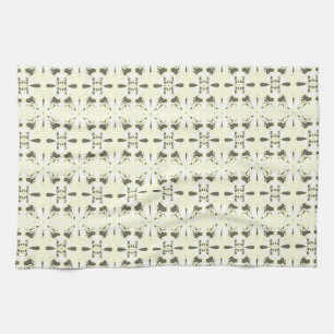 Pale grey-pink ornament. kitchen towel