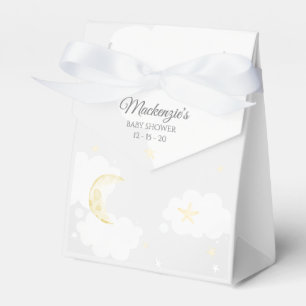 Pale Grey Twinkle Little Star Sky Baby Shower Favor Box
