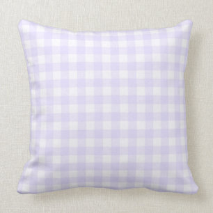 Pale Lavender Basic Gingham Pattern Large version Throw Pillow