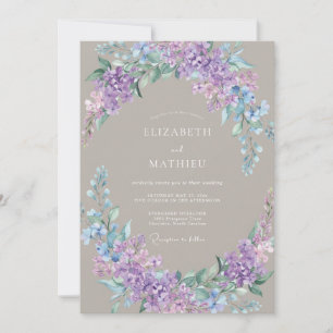 Pale Lavender Ethereal Floral Wedding Invitation