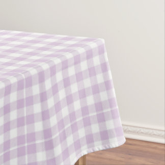 Pale Lavender Modern Chequered Gingham Rustic Tablecloth