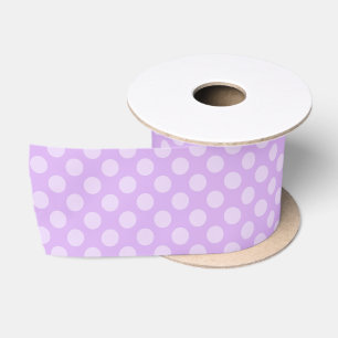Pale Lavender Polka Dot Satin Ribbon