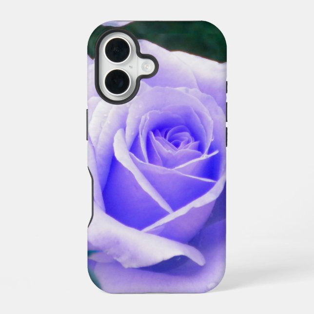 Pale Lavender Purple Rose iPhone 16 Case (Back)