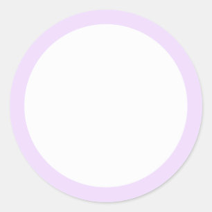 Pale lavender purple solid colour border blank classic round sticker