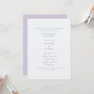  Pale Lavender Rehearsal Dinner Invitation