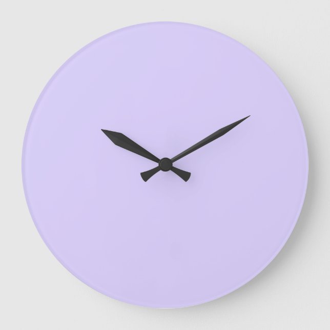 Pale Lavender Solid Colour Large Clock (Front)