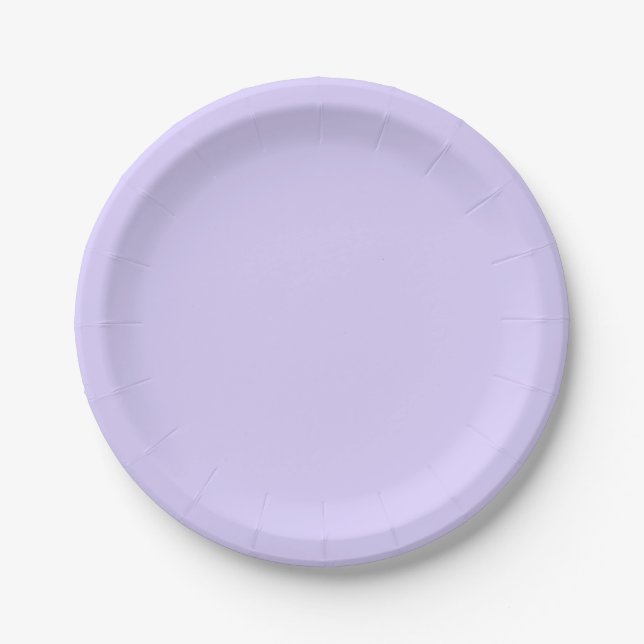 Pale Lavender Solid Colour Paper Plate (Front)