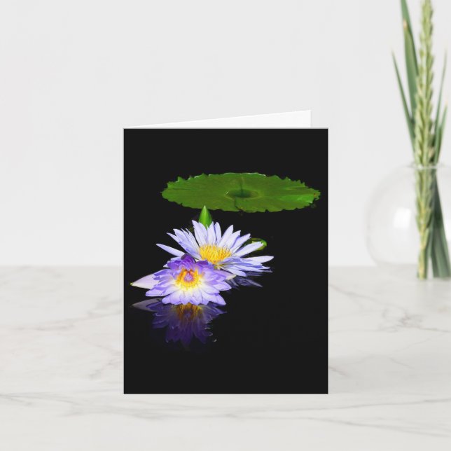 Pale Lavender Water Lilies Note Cartes de voeux (Devant)