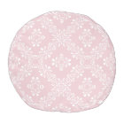 Pâle - le rose rougissent pouf rond de motif de