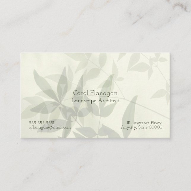 Pale leaves business card (Front)