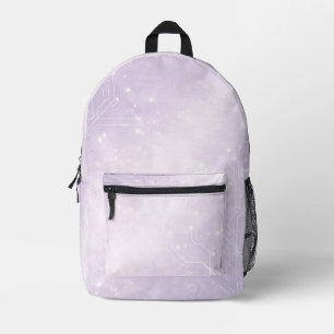 Pale lilac and pearl gray AI art  Printed Backpack