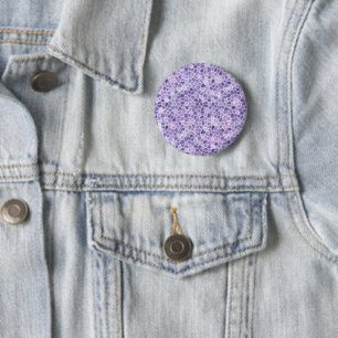 Pale Lilac And Purple Cobbled Patchwork Terrazo 2 Inch Round Button