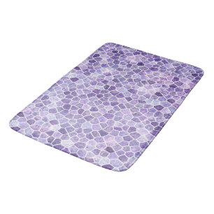 Pale Lilac And Purple Cobbled Patchwork Terrazo Pa Bath Mat