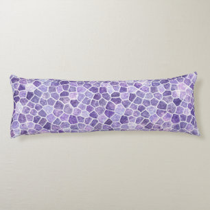 Pale Lilac And Purple Cobbled Patchwork Terrazo Pa Body Pillow