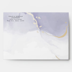 Pale Lilac Mauve and Gold Envelope