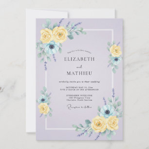 Pale Lilac Petal Wedding Invitation