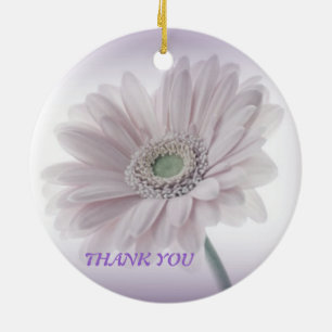 Pale Lilac Sunflower Ceramic Ornament