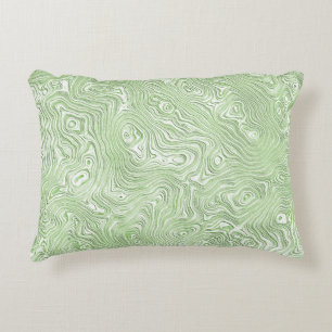 Pale Lime Green Abstract Moiré Rippled Pattern Accent Pillow