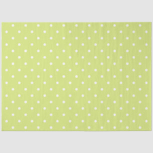 PALE LIME GREEN WITH WHITE POLKA DOTS TISSUE PAPER