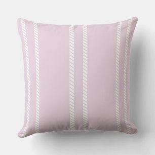 Pale Mauve/Pink with Stripes Throw Pillow