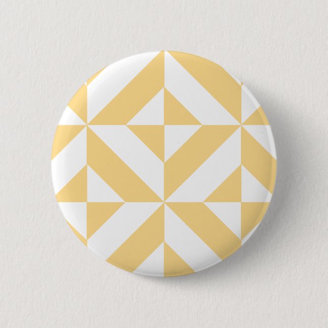 Pale Melon Geometric Deco Cube Pattern 2 Inch Round Button (Front)