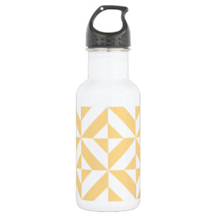 Pale Melon Geometric Deco Cube Pattern 532 Ml Water Bottle