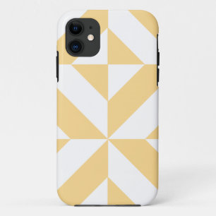 Pale Melon Geometric Deco Cube Pattern iPhone 11 Case