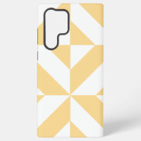 Pale Melon Geometric Deco Cube Pattern