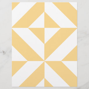 Pale Melon Geometric Deco Cube Scrapbook Paper