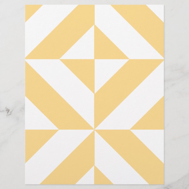 Pale Melon Geometric Deco Cube Scrapbook Paper (Front)