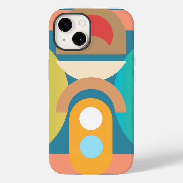 Pale Minimalist Abstract Geometric Shapes  Case-Mate iPhone Case (Back)