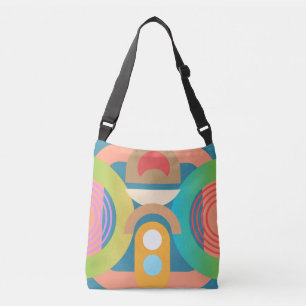 Pale Minimalist Abstract Geometric Shapes  Crossbody Bag