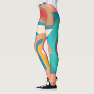 Pale Minimalist Abstract Geometric Shapes Leggings