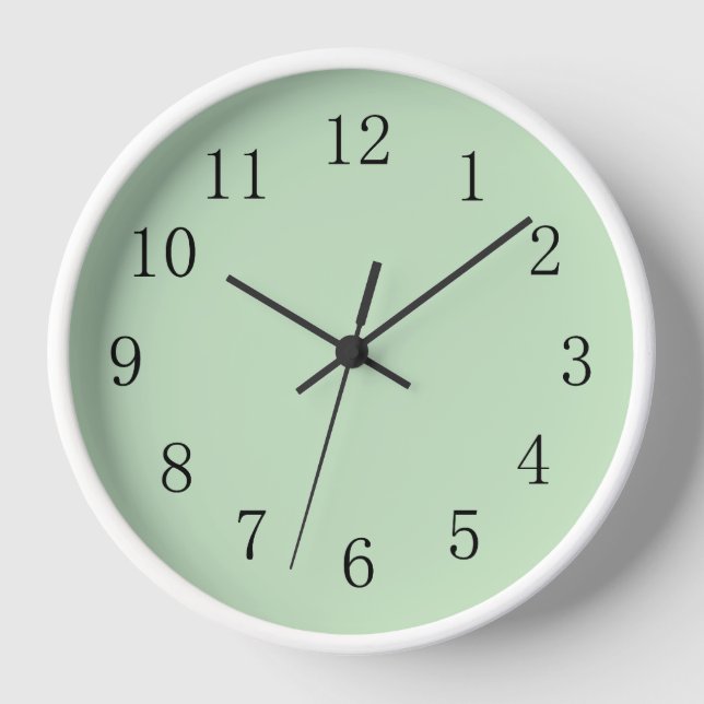 Pale Mint Ice Cream Green Round Medium Wall Clock (Front)