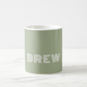 Pale Moss Green & White Fun Font Name Custom 015 Coffee Mug