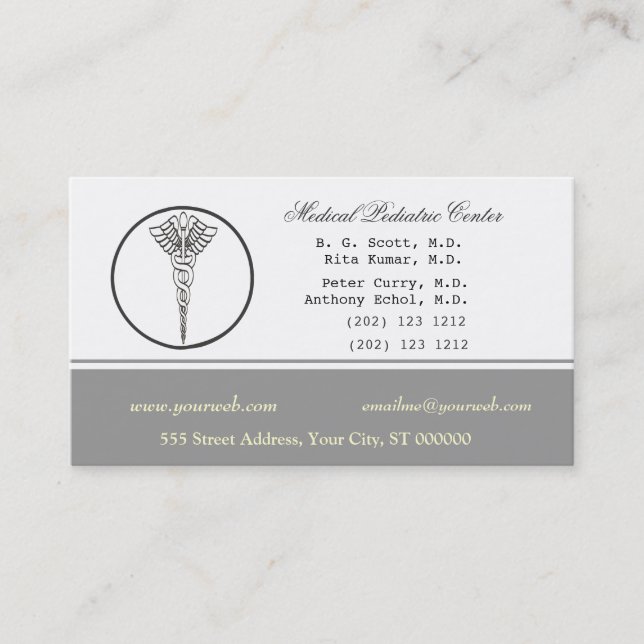 Pale Neutral Colour Medical Doctor Appointment Card (Front)