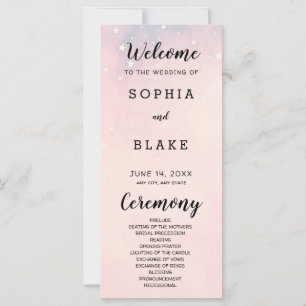 Pale Orange Stars Celestial Wedding Program