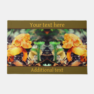 Pale Orange Wild Mushrooms Close Up Personalized Doormat