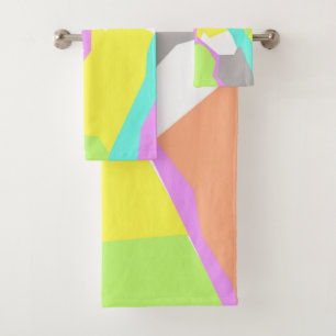 Pale Pastel Colours Abstract Art Bath Towel Set