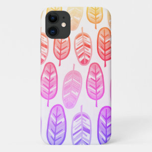 Pale Pastel Couleur rose Feuille iPhone 11 Coque
