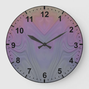 Pale Pastel Fractal Pattern~ Large Clock