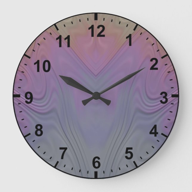 Pale Pastel Fractal Pattern~ Large Clock (Front)