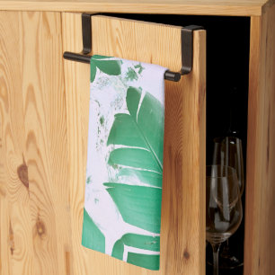 Pale Pastel Green Banana Tree Leaf Kitchen Towel