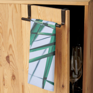 Pale Pastel Green Grass Reeds Nature Kitchen Towel