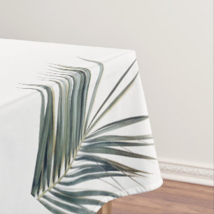 Pale Pastel Green Palm Tree Leaf  Tablecloth