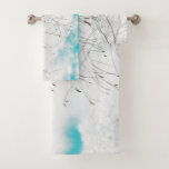 Pale Pastel Light Blue Turquoise Tree Brunches Sky Bath Towel Set<br><div class="desc">Pale Pastel Light Blue Turquoise Tree Brunches Sky Bath Towel Towels Set to add to your collection. A great gift / present idea for all who love happy positive vibes,  custom design personalized items,  nature,  organic theme,  soft colours etc.</div>