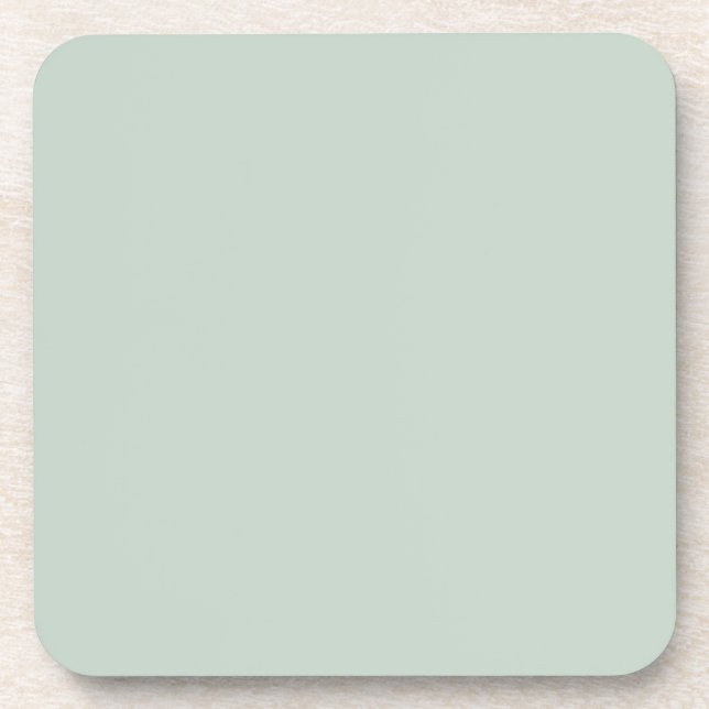 Pale Pastel Mint Green Solid Colour Pairs To SW645 Coaster (Front)